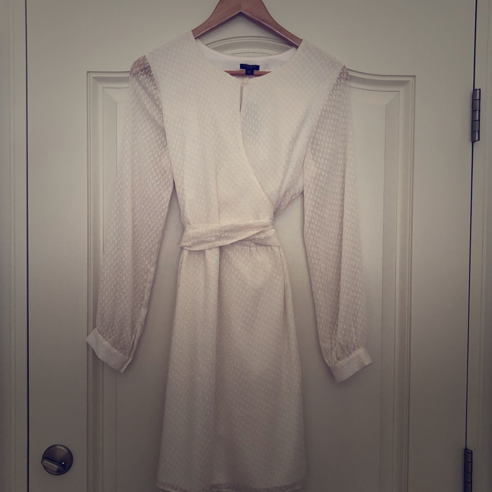Ann Taylor cream wrap dress